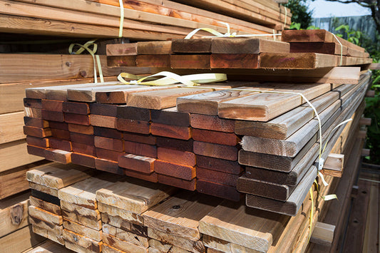 ウエスタンレッドシダー デッキ材 ノッティー 5/4×4(26×88)