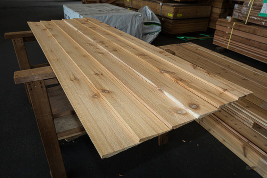 【6本セット】ウエスタンレッドシダー サイディング材 ノッティー ベベル加工(19×125)